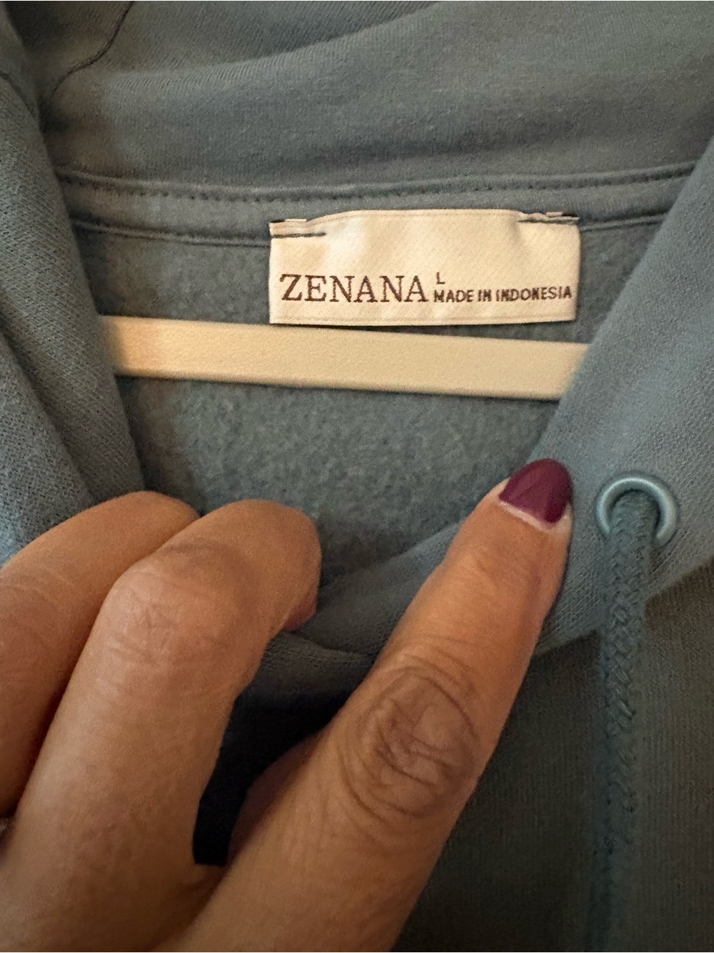 Zenana Relaxed Jade green Pullover Hoodie large - Picture 4 of 5